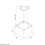 Máy hút mùi đảo Malloca CONCRETE K-400